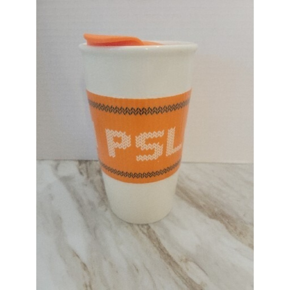 2016 Starbucks Fall Pumpkin Spice Latte Mug‎ Team PLS Ceramic Travel Tumbler LN